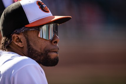 Sep 26, 2021; Baltimore, Maryland, USA; Baltimore Orioles center fielder Cedric Mullins (31) looks on during the game against the Texas Rangers at Oriole Park at Camden Yards. Mandatory Credit: Scott Taetsch-USA TODAY Sports