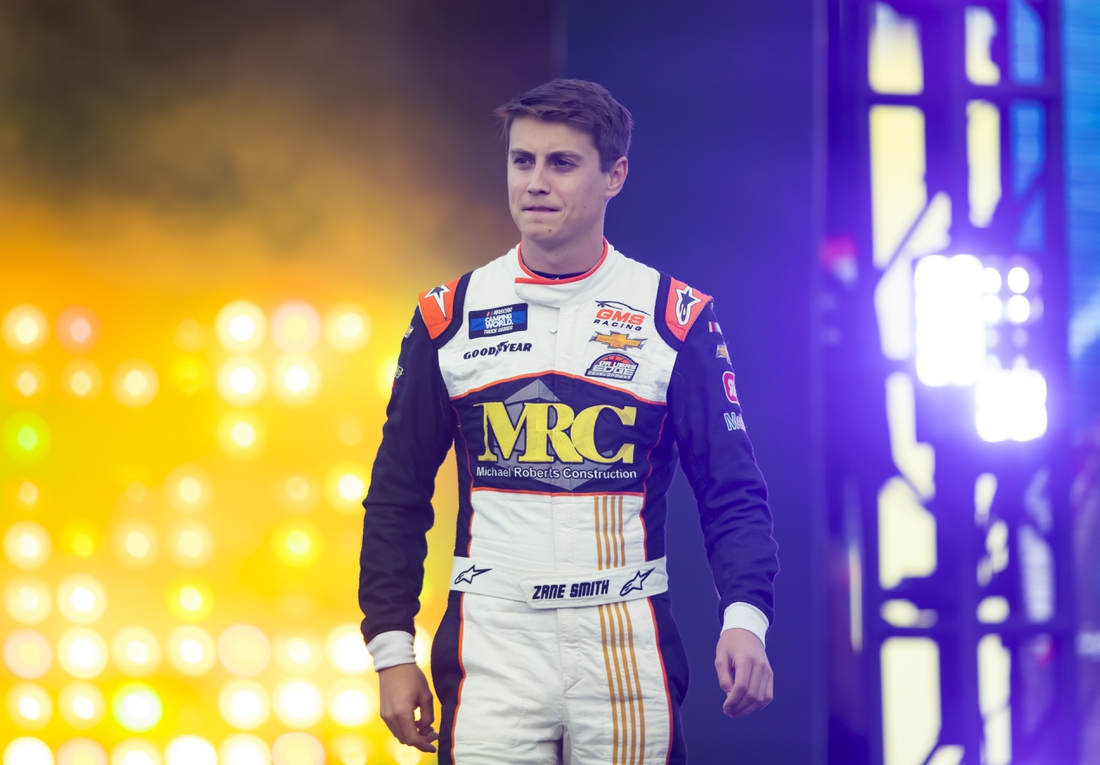 Nov 5, 2021; Avondale, AZ, USA; Camping World Truck Series driver Zane Smith during the Lucas Oil 150 Championship race at Phoenix Raceway. Mandatory Credit: Mark J. Rebilas-USA TODAY Sports