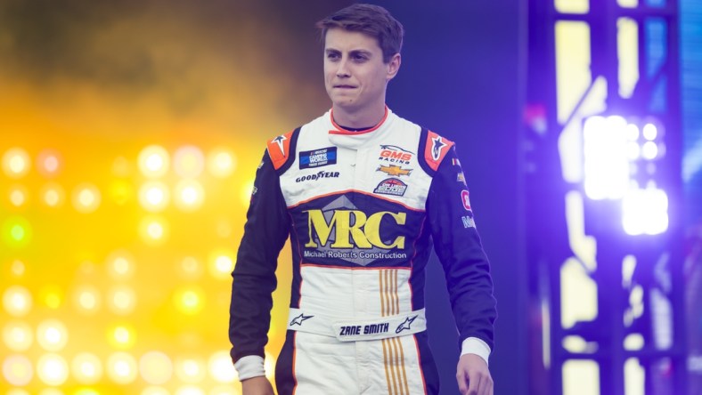 Nov 5, 2021; Avondale, AZ, USA; Camping World Truck Series driver Zane Smith during the Lucas Oil 150 Championship race at Phoenix Raceway. Mandatory Credit: Mark J. Rebilas-USA TODAY Sports