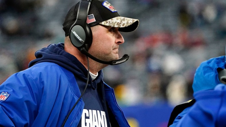 New York Giants head coach Joe Judge on the sideline in the second half. The Giants lose to Washington, 22-7, at MetLife Stadium on Sunday, Jan. 9, 2022.

Nyg Vs Was