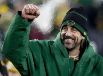 Green Bay Packers quarterback Aaron Rodgers (12) following the Packers' victory over the Chicago Bears during their football game on Sunday, Dec. 12, 2021, at Lambeau Field in Green Bay, Wis.Uscp 7j1w83xi7lv1ffy2423h8 Original