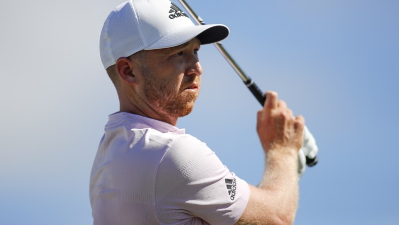 Feb 26, 2022; Palm Beach Gardens, Florida, USA; Daniel Berger plays his shot from the fourth tee during the third round of The Honda Classic golf tournament. Mandatory Credit: Sam Navarro-USA TODAY Sports