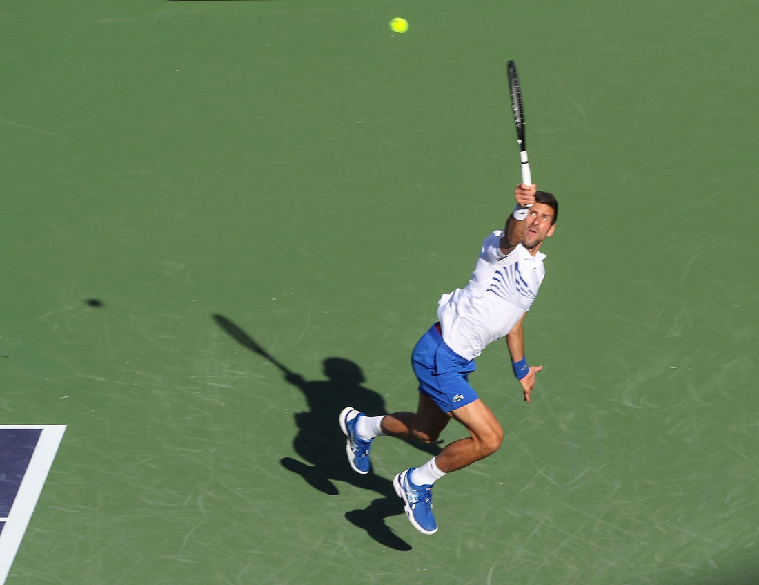 Novak Djokovic and Fabio Fognini play doubles against Lukasz Kubot and Marcelo Melo during the doubles semifinal match at the BNP Paribas Open in Indian Wells, March 15, 2019. 

Bnp Paribas Open March 15 6