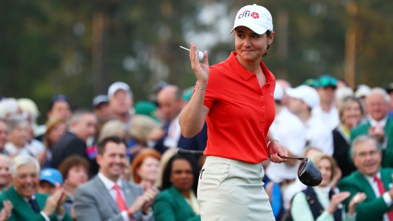 Apr 6, 2019; Augusta, GA, USA; Honorary starter Lorena Ochoa participates in the first tee ceremony to begin the final round of the Augusta National Women's Amateur golf tournament at Augusta National GC. Mandatory Credit: Rob Schumacher-USA TODAY Sports