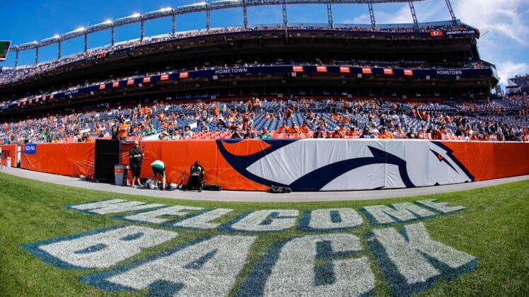 Sep 26, 2021; Denver, Colorado, USA; A general view before the game between the Denver Broncos and the New York Jets at Empower Field at Mile High. Mandatory Credit: Isaiah J. Downing-USA TODAY Sports