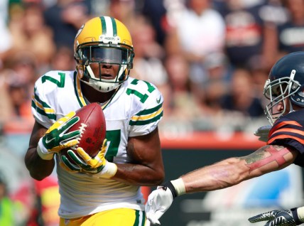 Green Bay Packers wide receiver Davante Adams (17) hauls in a touchdown pass that was call back due to a holding penalty  during the 3rd quarter of their 38-17 win Sunday, September 28, 2014 at Soldier Field in Chicago.

Mjs Packers29 10097 De Sisti Sisti