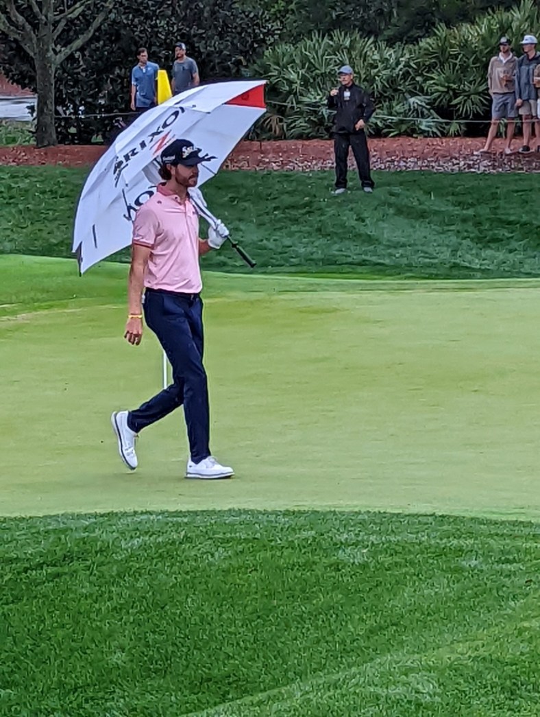 Sam Ryder walks off the ninth green after making par to complete his 3-under 69 at The Players Championship at the Stadium Course at TPC Sawgrass on March 11, 2022. [Clayton Freeman/Florida Times-Union]

Pxl 20220311 154110203