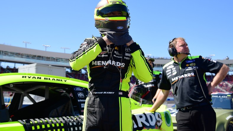 Mar 12, 2022; Avondale, Arizona, USA; NASCAR Cup Series driver Ryan Blaney (12) during qualifying for the Ruoff Mortgage 500 at Phoenix Raceway. Mandatory Credit: Gary A. Vasquez-USA TODAY Sports