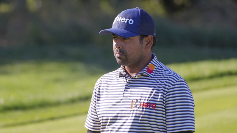 Mar 13, 2022; Ponte Vedra Beach, Florida, USA; Anirban Lahiri walks to the green during the third round of THE PLAYERS Championship golf tournament. Mandatory Credit: David Yeazell-USA TODAY Sports