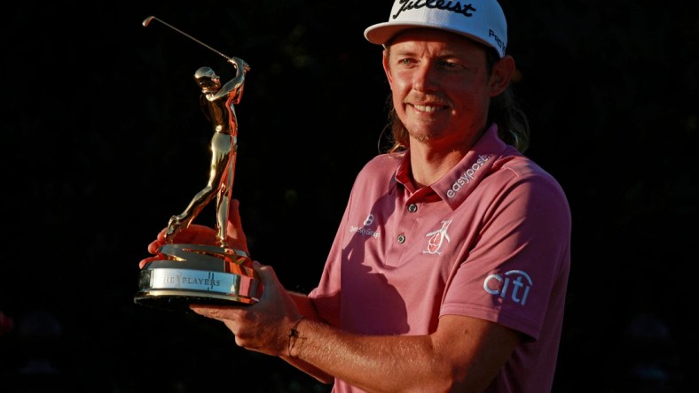 March 14: Cameron Smith holds up The Players Championship trophy at TPC Sawgrass in Ponte Vedra Beach, Florida.

Syndication Florida Times Union