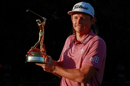 March 14: Cameron Smith holds up The Players Championship trophy at TPC Sawgrass in Ponte Vedra Beach, Florida.

Syndication Florida Times Union