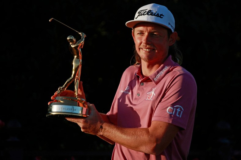 March 14: Cameron Smith holds up The Players Championship trophy at TPC Sawgrass in Ponte Vedra Beach, Florida.

Syndication Florida Times Union
