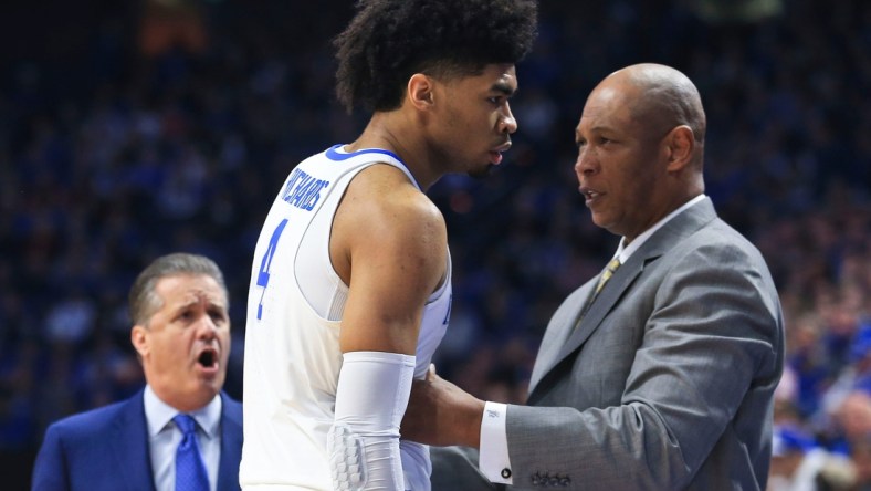 Kentucky assistant coach Kenny Payne talks with freshman Nick Richards during the game against Louisville.
 Matt Stone/Courier Journal
Kentucky assistant coach Kenny Payne talks with freshman Nick Richards during the game against Louisville.

636501849699720062 Kennypayneofkentucky Jpg