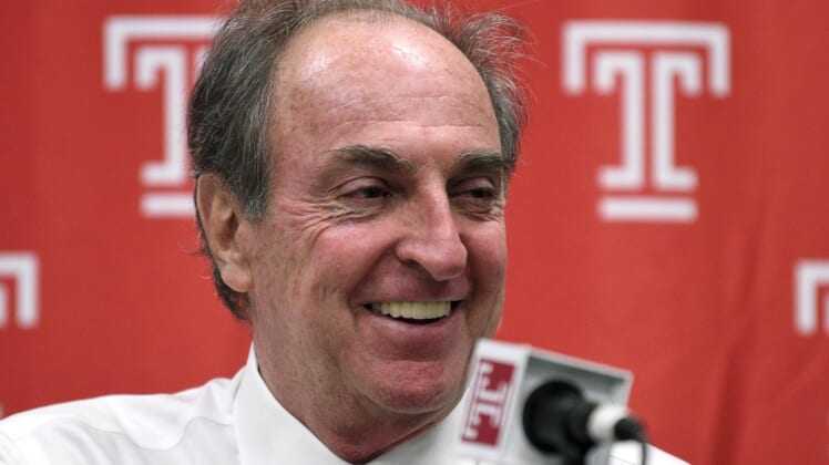 Mar 9, 2019; Philadelphia, PA, USA; Temple Owls head coach Fran Dunphy answers questions after a game against the UCF Knights at Liacouras Center. Mandatory Credit: Derik Hamilton-USA TODAY Sports