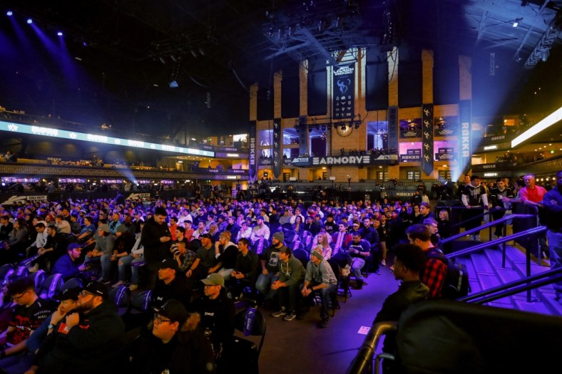 Jan 24, 2020; Minneapolis, Minnesota, USA; Fans fill The Armory during the Call of Duty League Launch Weekend. Mandatory Credit: Bruce Kluckhohn-USA TODAY Sports