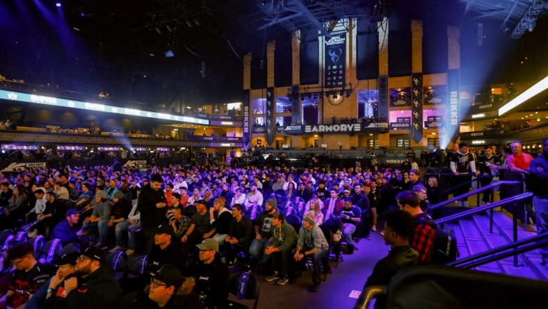 Jan 24, 2020; Minneapolis, Minnesota, USA; Fans fill The Armory during the Call of Duty League Launch Weekend. Mandatory Credit: Bruce Kluckhohn-USA TODAY Sports