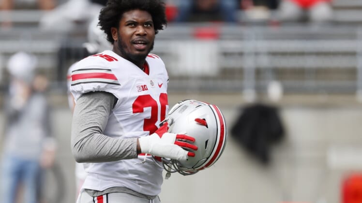Senior K'Vaughan Pope could play strongside linebacker if Ohio State continues to predominantly use a 4-3 formation.Ohio State Football Spring Game