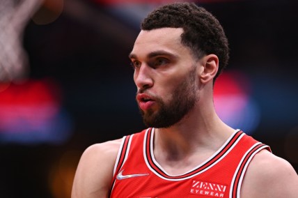 Mar 29, 2022; Washington, District of Columbia, USA;  Chicago Bulls guard Zach LaVine (8) during the second half against the Washington Wizards at Capital One Arena. Mandatory Credit: Tommy Gilligan-USA TODAY Sports