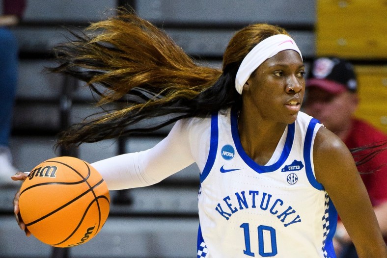 Kentucky's Rhyne Howard (10) during the first half of the Kentucky versus Princeton women's NCAA First Round game at Simon Skjodt Assembly Hall on Saturday, March 19, 2022.

Syndication The Herald Times