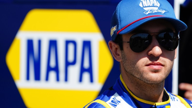 Apr 23, 2022; Talladega, Alabama, USA; NASCAR Cup Series driver Chase Elliott (9) during qualifying for the GEICO 500 at Talladega Superspeedway. Mandatory Credit: John David Mercer-USA TODAY Sports