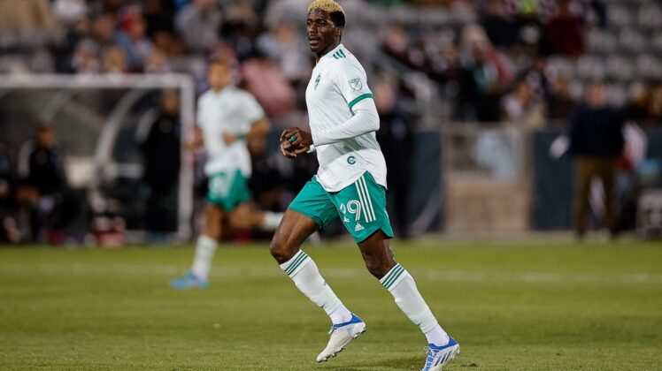 Apr 23, 2022; Commerce City, Colorado, USA; Colorado Rapids forward Gyasi Zardes (29) in the second half against Charlotte FC at Dick's Sporting Goods Park. Mandatory Credit: Isaiah J. Downing-USA TODAY Sports