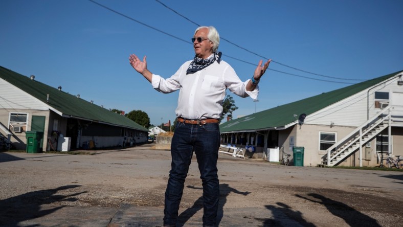 Trainer Bob Baffert paid a day-after visit to Authentic, winner of the 2020 Kentucky Derby. The win was a record-tying sixth victory for Baffert. The next Kentucky Derby is on May 1 at Churchill Downs. 
 Pat McDonogh / Courier Journal
Trainer Bob Baffert paid a day-after visit to Authentic, winner of the Kentucky Derby. The win is a record-tying sixth victory for Baffert. Sept. 6, 2020

Af5i0688