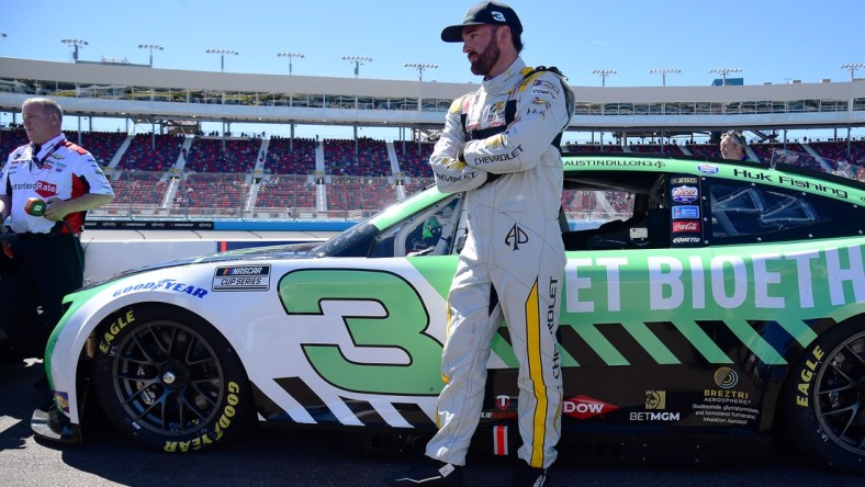 Mar 12, 2022; Avondale, Arizona, USA; NASCAR Cup Series driver Austin Dillon (3) during qualifying for the Ruoff Mortgage 500 at Phoenix Raceway. Mandatory Credit: Gary A. Vasquez-USA TODAY Sports