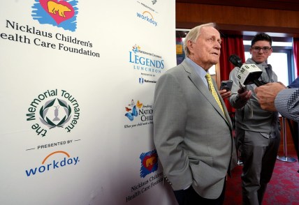Jack Nicklaus is interviewed after the 12th annual Legends Luncheon presented by Nationwide on Wednesday, April 13,. 2022.

Ceb Crenshaw Fs 2