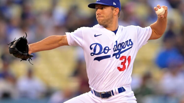 Apr 29, 2022; Los Angeles, California, USA;  Los Angeles Dodgers starting pitcher Tyler Anderson (31) in the first inning against the Detroit Tigers at Dodger Stadium. Mandatory Credit: Jayne Kamin-Oncea-USA TODAY Sports