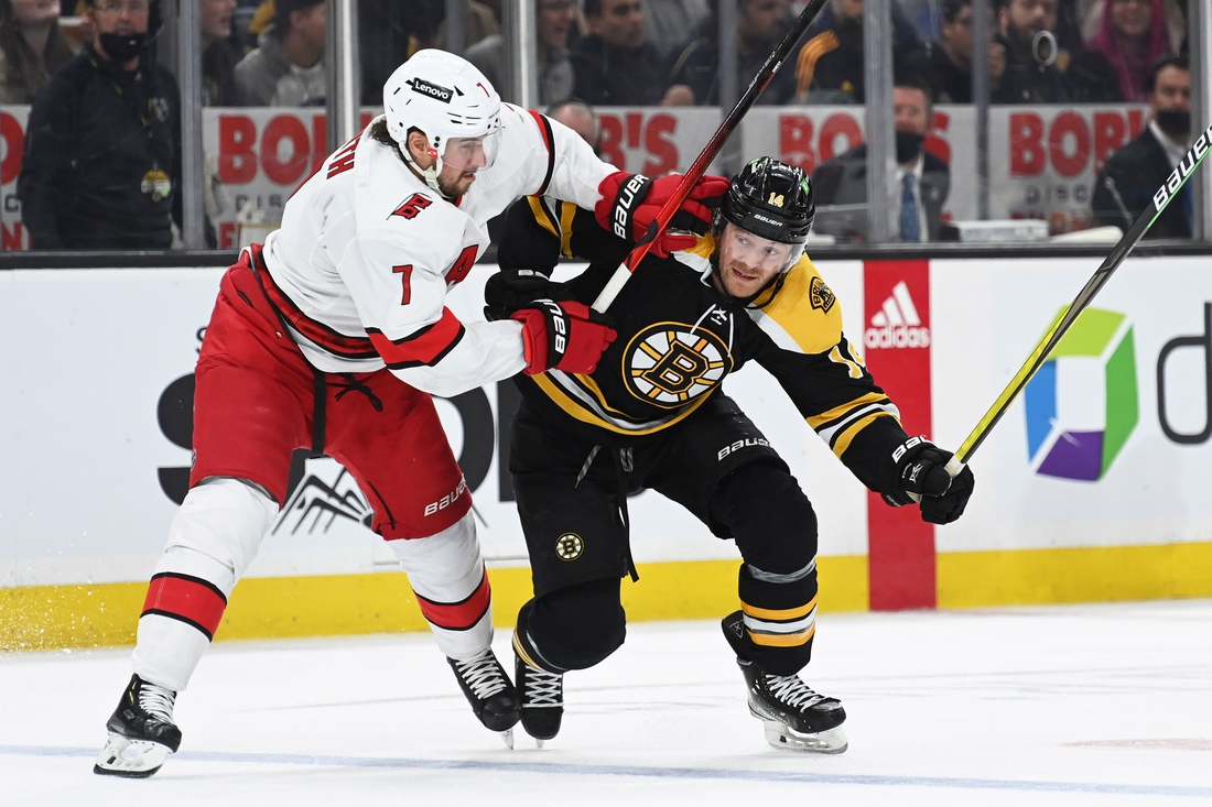 Hurricanes win game two after Bruins lose their discipline