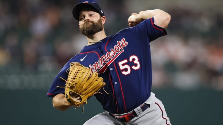 May 4, 2022; Baltimore, Maryland, USA; Minnesota Twins relief pitcher Danny Coulombe (53) pitches against the Baltimore Orioles during the fifth inning at Oriole Park at Camden Yards. Mandatory Credit: Scott Taetsch-USA TODAY Sports