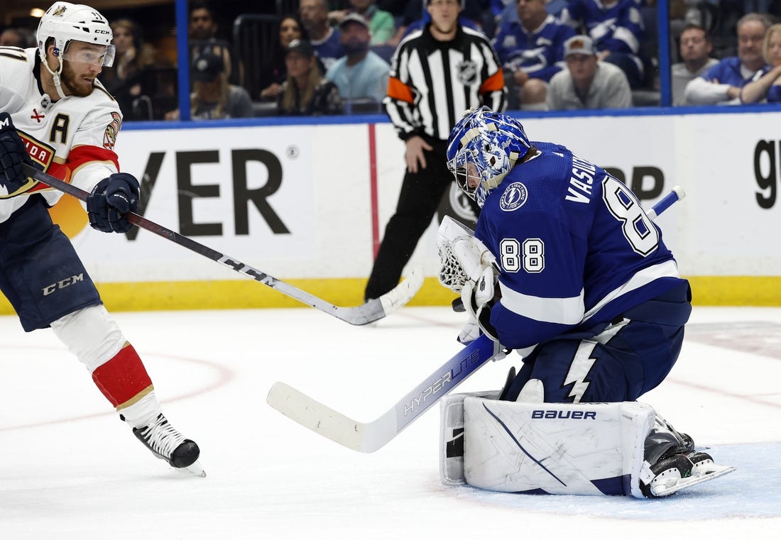 Vasilevskiy stops 49 shots helping the Lightning sweep the Panthers