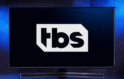 TBS logo on a TV with a blue background