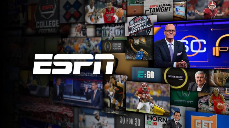 ESPN logo with SVP at his desk and other clips