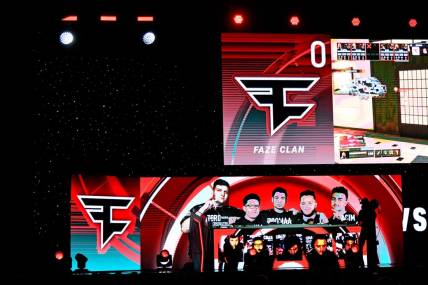 Jul 20, 2019; Miami Beach, FL, USA; Faze Clan plays against 100 Thieves during the Call of Duty League Finals e-sports event at Miami Beach Convention Center. Mandatory Credit: Jasen Vinlove-USA TODAY Sports