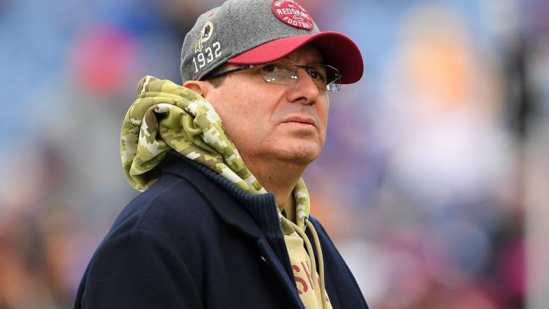 Nov 3, 2019; Orchard Park, NY, USA; Washington Redskins owner Dan Snyder looks on prior to the game against the Buffalo Bills at New Era Field. Mandatory Credit: Rich Barnes-USA TODAY Sports