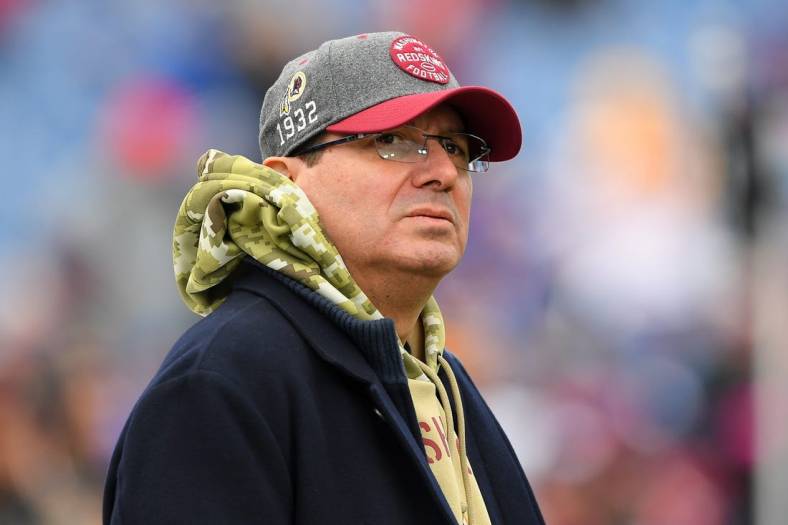 Nov 3, 2019; Orchard Park, NY, USA; Washington Redskins owner Dan Snyder looks on prior to the game against the Buffalo Bills at New Era Field. Mandatory Credit: Rich Barnes-USA TODAY Sports