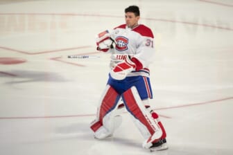 Montreal Canadiens goalie Carey Price skates prior to the start of the game against the Ottawa Senators at the Canadian Tire Centre.