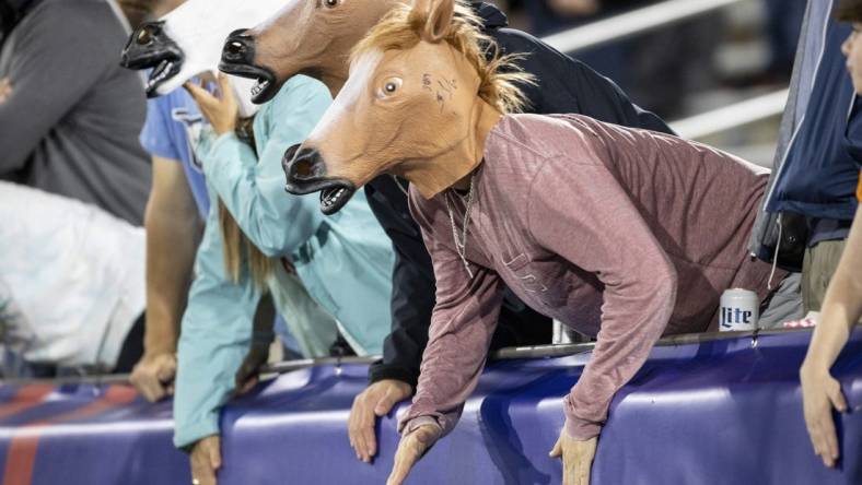 May 7, 2022; Birmingham, AL, USA; Birmingham Stallions fans cheer during the second half at Protective Stadium. Mandatory Credit: Vasha Hunt-USA TODAY Sports