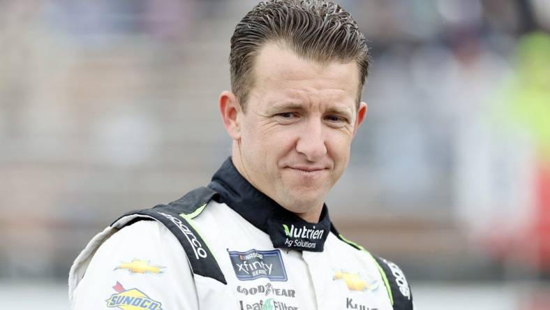 Jun 4, 2022; Portland, OR, USA; NASCAR Xfinity Series driver AJ Allmendinger (16) during Xfinity Series Pacific Office Automation 147 at Portland International Raceway. Mandatory Credit: Soobum Im-USA TODAY Sports