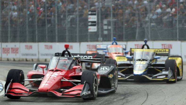 Will Power, driver of the Verizon Team Penske Chevrolet drives through Turn 1 during the IndyCar series Detroit Grand Prix on Sunday, June 5, 2022, on Belle Isle in Detroit.

Grand Prix2