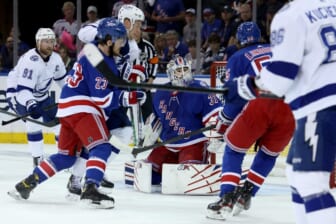 Late goals send Lightning past Rangers in Game 5