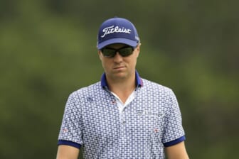 Jun 17, 2022; Brookline, Massachusetts, USA; Justin Thomas walks on the 17th fairway during the second round of the U.S. Open golf tournament at The Country Club. Mandatory Credit: Aaron Doster-USA TODAY Sports