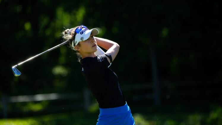 Nelly Korda tees off from the 13th hole during the third round of the Meijer LPGA Classic Saturday, June 18, 2022, at Blythefield Country Club in Belmont Michigan.Meijer Lpga Classic 2022 176