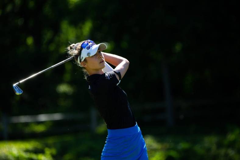 Nelly Korda tees off from the 13th hole during the third round of the Meijer LPGA Classic Saturday, June 18, 2022, at Blythefield Country Club in Belmont Michigan.

Meijer Lpga Classic 2022 176