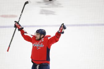 Alex Ovechkin gives soccer a try, scores a goal