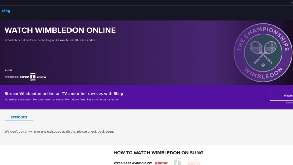 Wimbledon sling tv