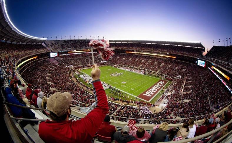 Nov 10, 2018; Tuscaloosa, AL, USA; A general view of  Bryant-Denny Stadium during the game against Mississippi State Bulldogs. Mandatory Credit: Marvin Gentry-USA TODAY Sports