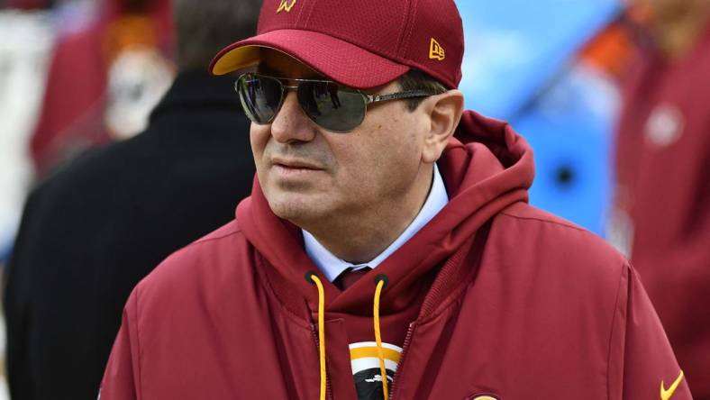 Dec 30, 2018; Landover, MD, USA; Washington Redskins owner Daniel Snyder on the field before the game between the Washington Redskins and the Philadelphia Eagles at FedEx Field. Mandatory Credit: Brad Mills-USA TODAY Sports