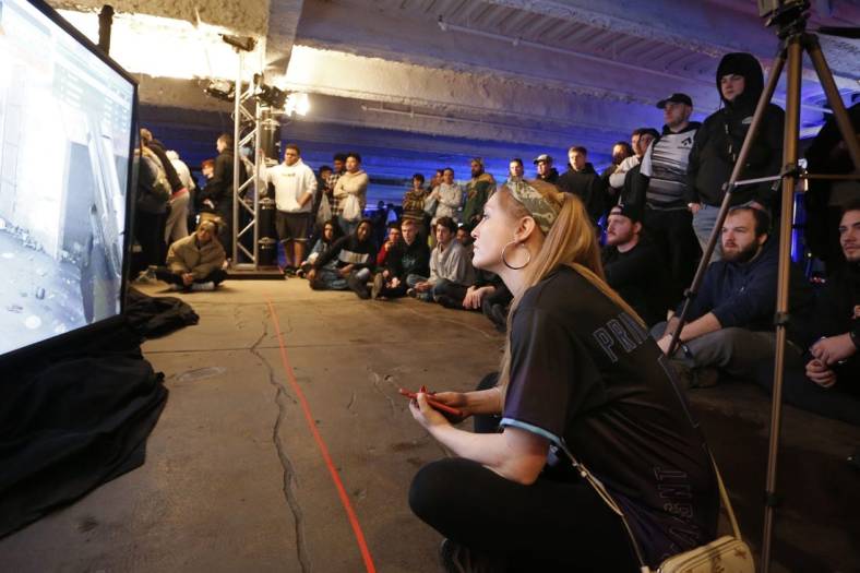 Jan 25, 2020; Minneapolis, Minnesota, USA; Fans watch as amateurs compete in the lower level of The Armory during the Call of Duty League Launch Weekend. Mandatory Credit: Bruce Kluckhohn-USA TODAY Sports